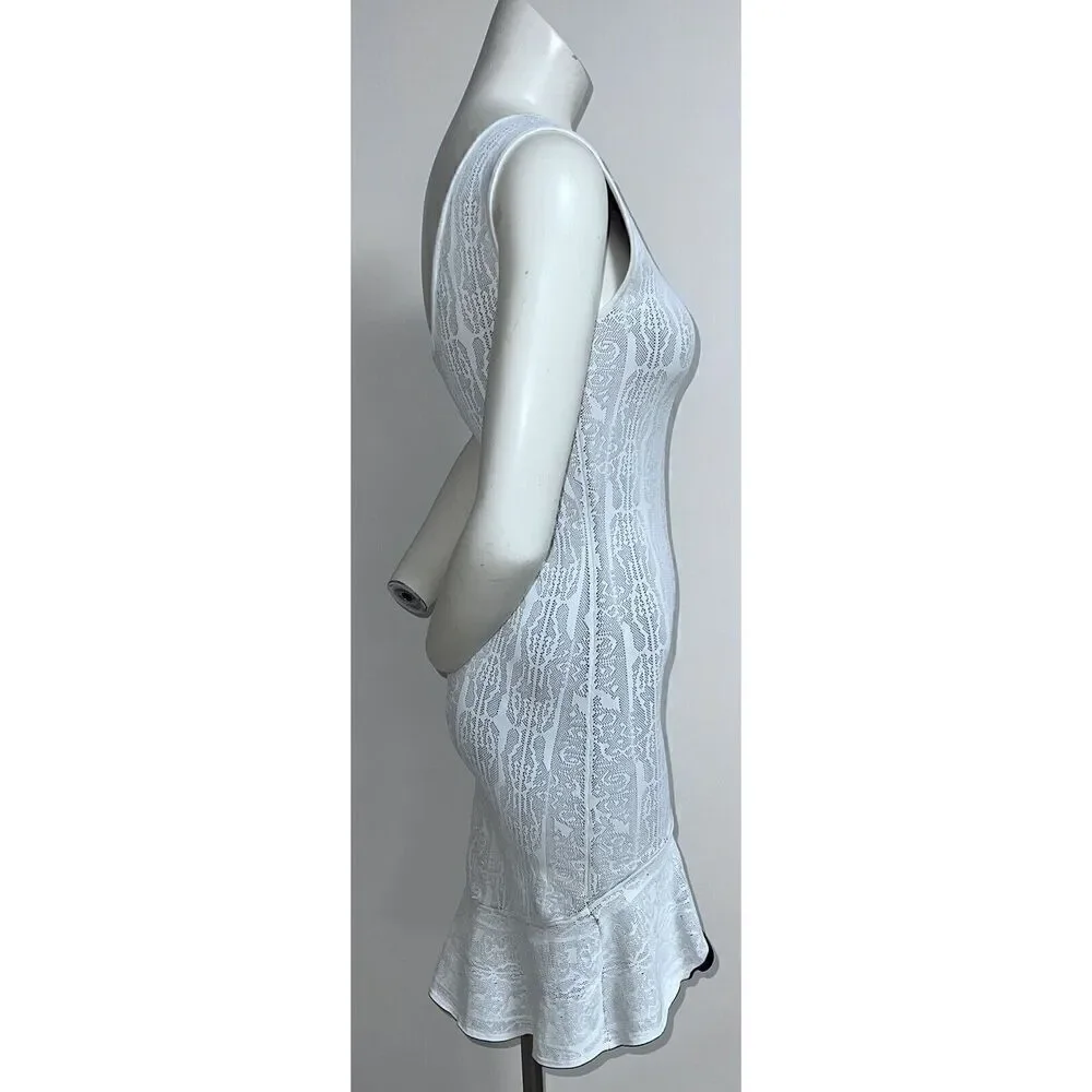 BCBG MAXAZRIA Faye Jacquard Dress ( Size XS) Self Contrast Lace Jacquard